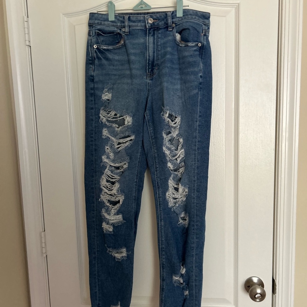 American Eagle Outfitters Ripped Blue Skinny Jeans